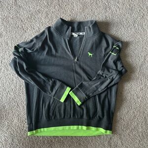 Charcoal and Neon Green Sweater